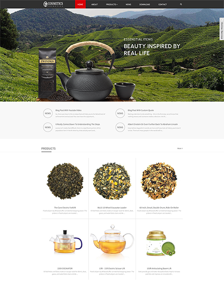响应式茶叶茶具外贸企业网站模板 - PC端