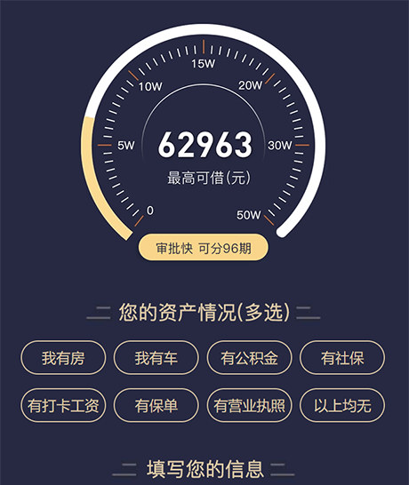金融贷款落地页网站模板 - PC端
